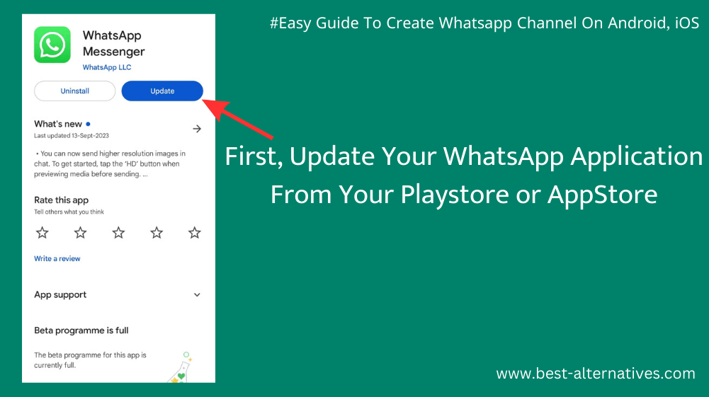 How to Create WhatsApp Channel - First Step Is Update WhatsApp Application