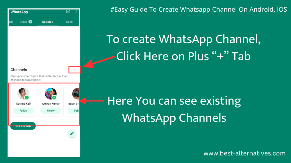 How to Create WhatsApp Channel - Now Tap on Plus Icon For Create A Channel